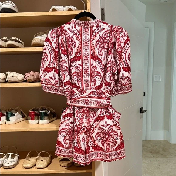 FARM Rio Off-White and Red Tropical Romper NEW with Tag - Picture 5 of 7